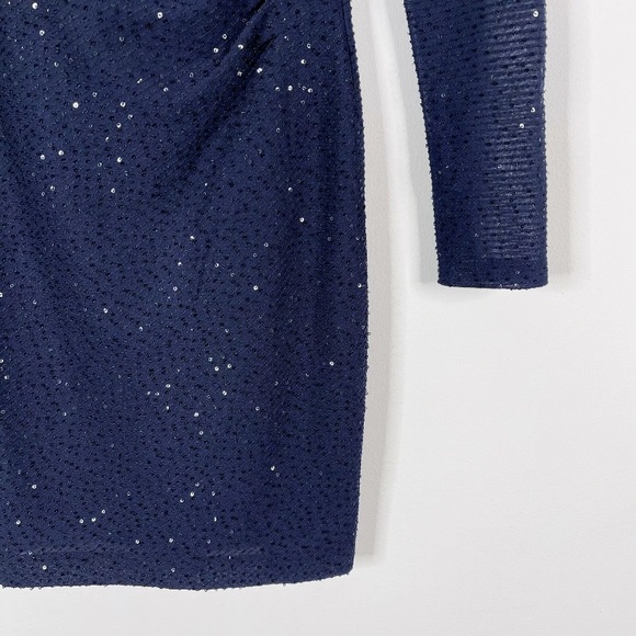 Vince Camuto Navy Sequin Sheath Cocktail Dress - Picture 5 of 7